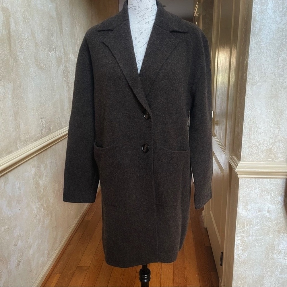Zara Dark Brown Pea Coat Size M